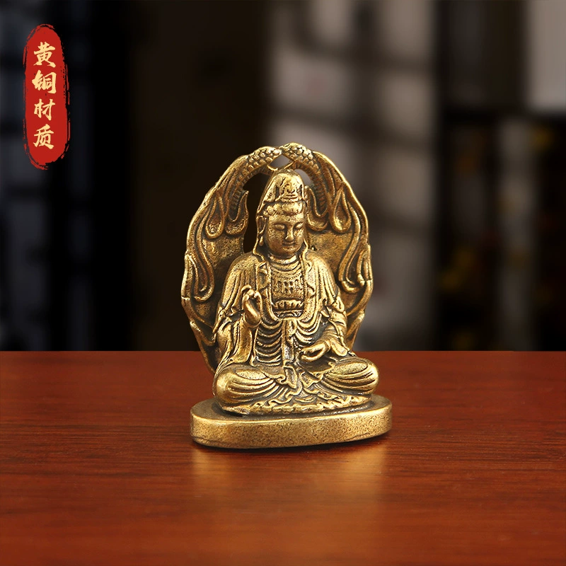 Новый медный статуя Гуаньинь Бодхисаттвы медитация змея Гуаньинь