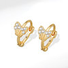 Refinement Small butterfly Earrings Copper Alloy Simplicity temperament Sense of design Hoop zircon Backing Earrings