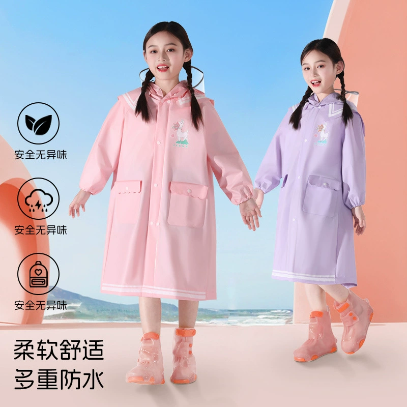 Детские дождевики Студенческие дождевики Пешеходная водонепроницаемая сумка скрытая школьная сумка для детей EVA плащ оптом на заказ
