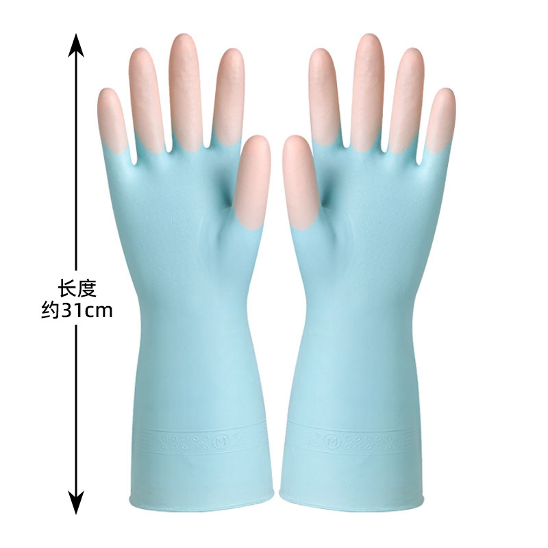 [Lightning Warehouse] guantes de látex coloridos guantes de goma de lavandería impermeable a prueba de aceite guantes domésticos de cocina femenina para lavar platos duradero image 6