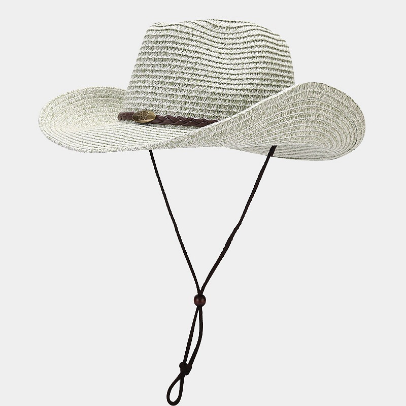 Unisex Vacation Stripe Solid Color Straw Hat display picture 1