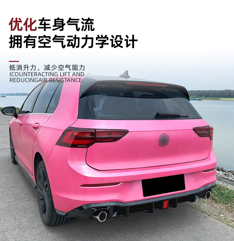 Suitable for Volkswagen Golf 8, Golf Mk8 Rline Gti with Lighted Rear Lip Spoiler Modification