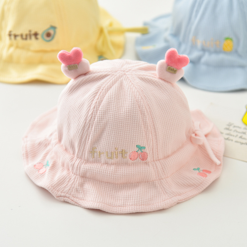Sombrero de bebé recién nacido bebé Super lindo primavera y otoño sombrero de pescador Delgado sombrero de la cuenca de protección solar de verano