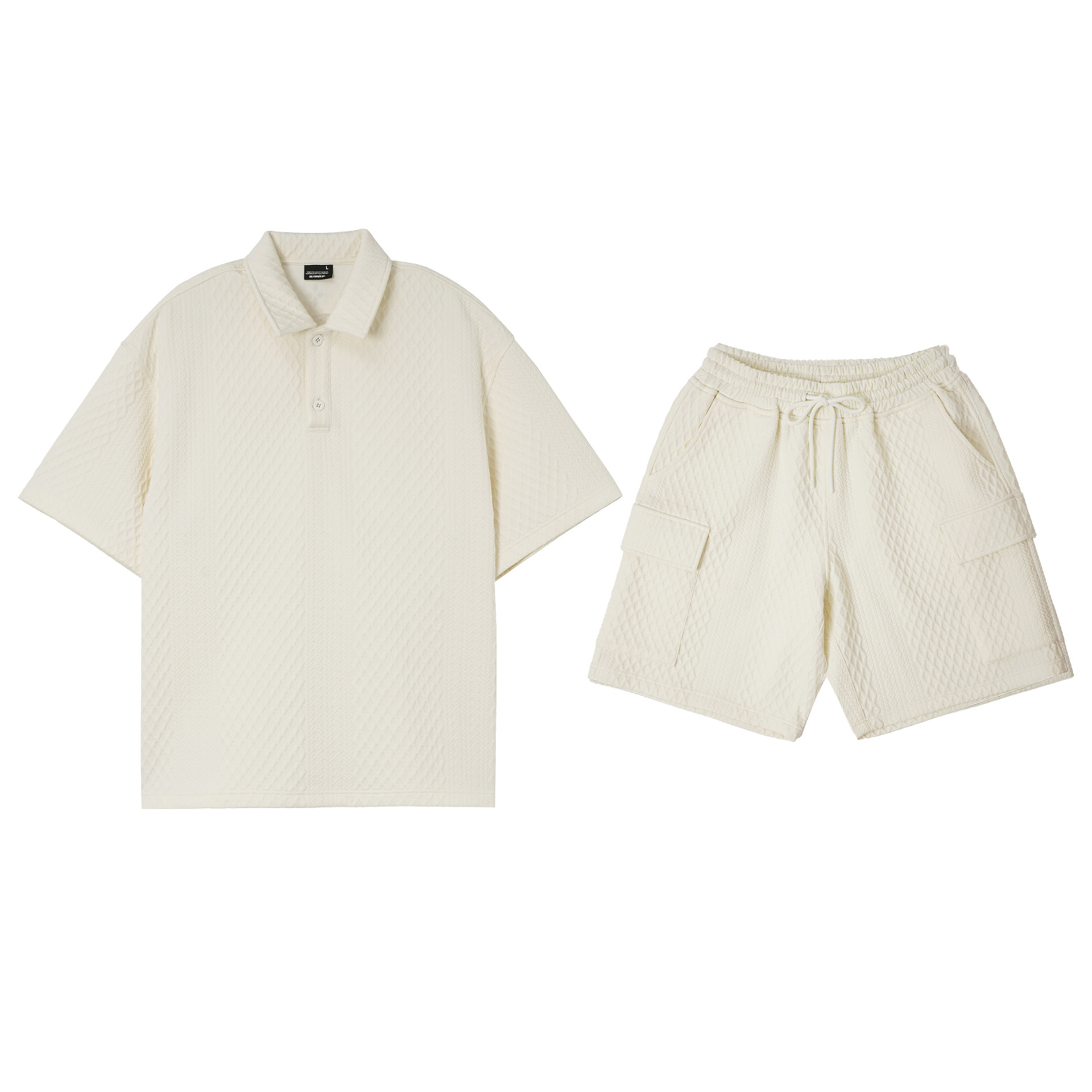 Texturizado polo con solapa de manga corta, hombre de verano, camiseta deportiva casual, chaqueta grande, tendencia suelta