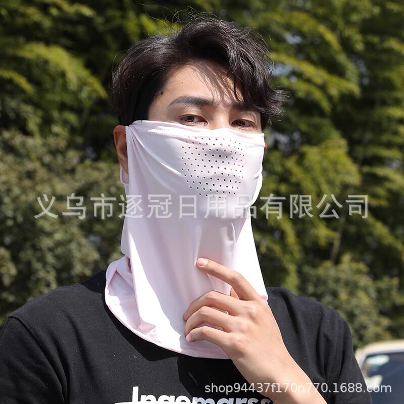 夏の日焼け止めアイスシルクマスク通気性ネックプロテクター一体型耳掛けネックウォーマー速乾性サイクリングネックウォーマー男性と女性用速乾性|undefined