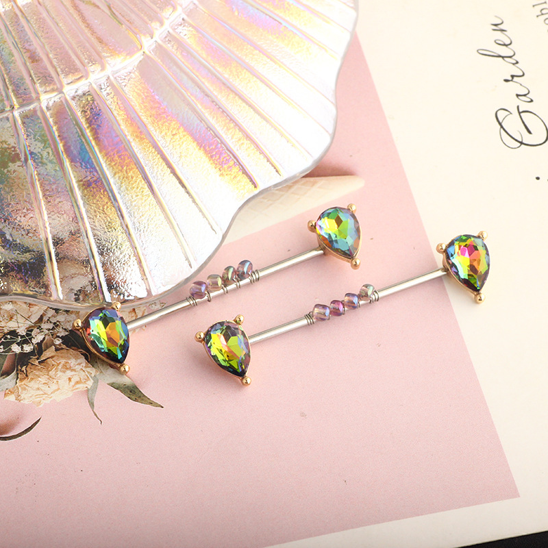 316L Titanium Steel Exaggerated Lady Ear Bone Nail Punk Wind Retro Long Earring detail image 10
