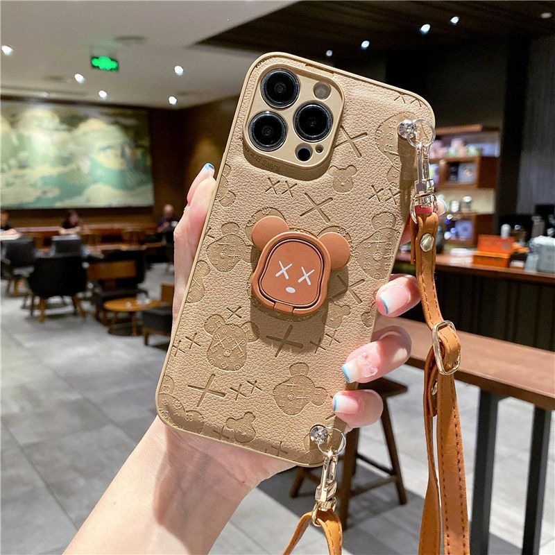 Apple iPhone 17 uchun 16 ta zamonaviy ayiqcha ushlagichi, iPhone XR uchun 13 Pro 12 Max Strap 11 tagligi, Crossbody Phone Case