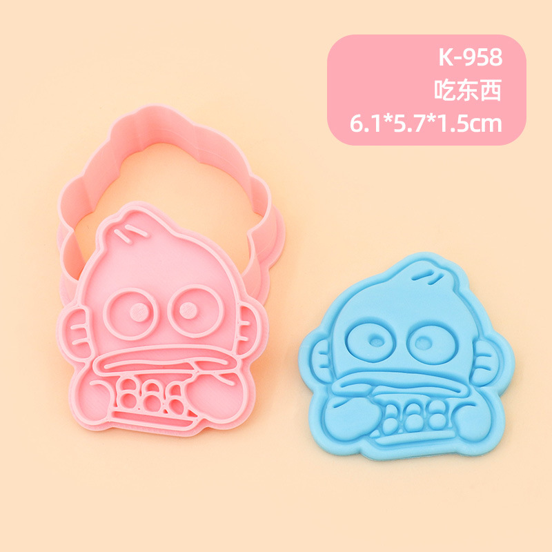 Molde de galletas de dibujos animados de pez payaso sirena Hanton herramienta de horneado de impresión de glaseado de galletas de prensa tridimensional