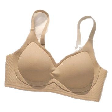Ropa interior desnuda sin rastros mujer soporte suave taza fija pecho pequeño se reúne en la taza de la palma de la mano contra la caída del bra