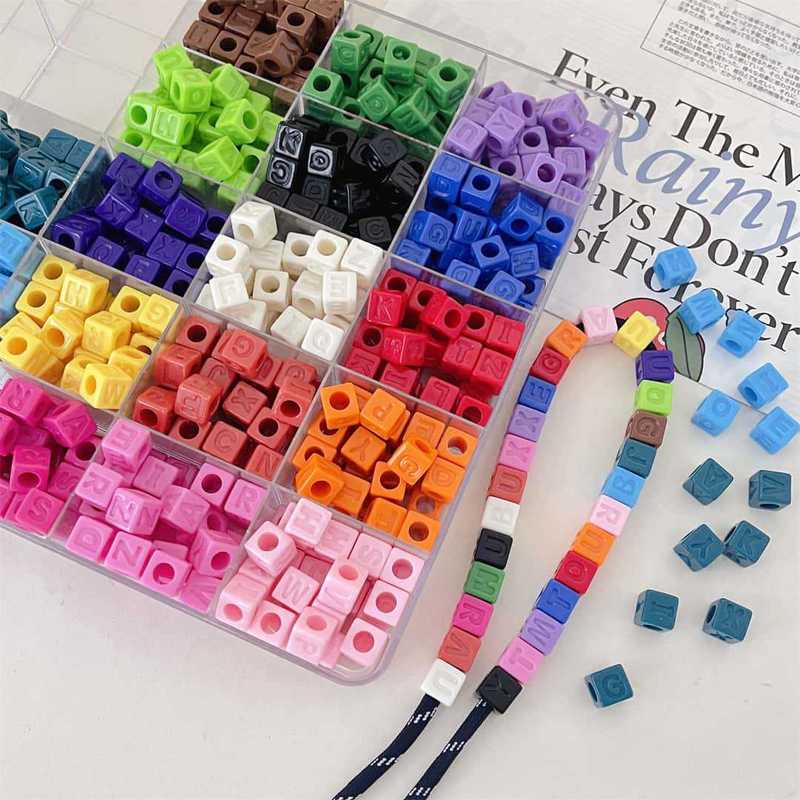 Acrylic Square Letters Loose Beads Acrylic Solid Color Square Large Hole Beads DIY Bracelet Necklace Jewelry Accessories Acrylic Square Letters Loose Beads Acrylic Solid Color Square Large Hole Beads DIY Bracelet Necklace Jewelry Accessories