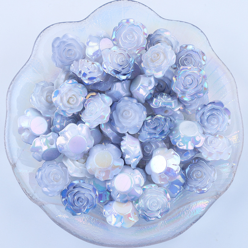 AB galvanoplastia agujero medio color rosa DIY crema pegamento accesorios de resina horquilla pequeña joyería material al por mayor