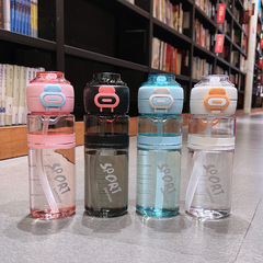 外貿款大容量吸管水杯男女高顏值夏季塑料杯子兒童便攜彈蓋運動杯