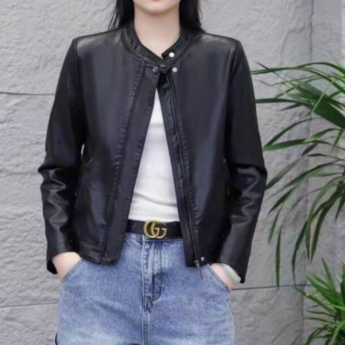 皮衣外套女2025秋季新款韩版时尚百搭显瘦洋气立领夹克短款上衣潮