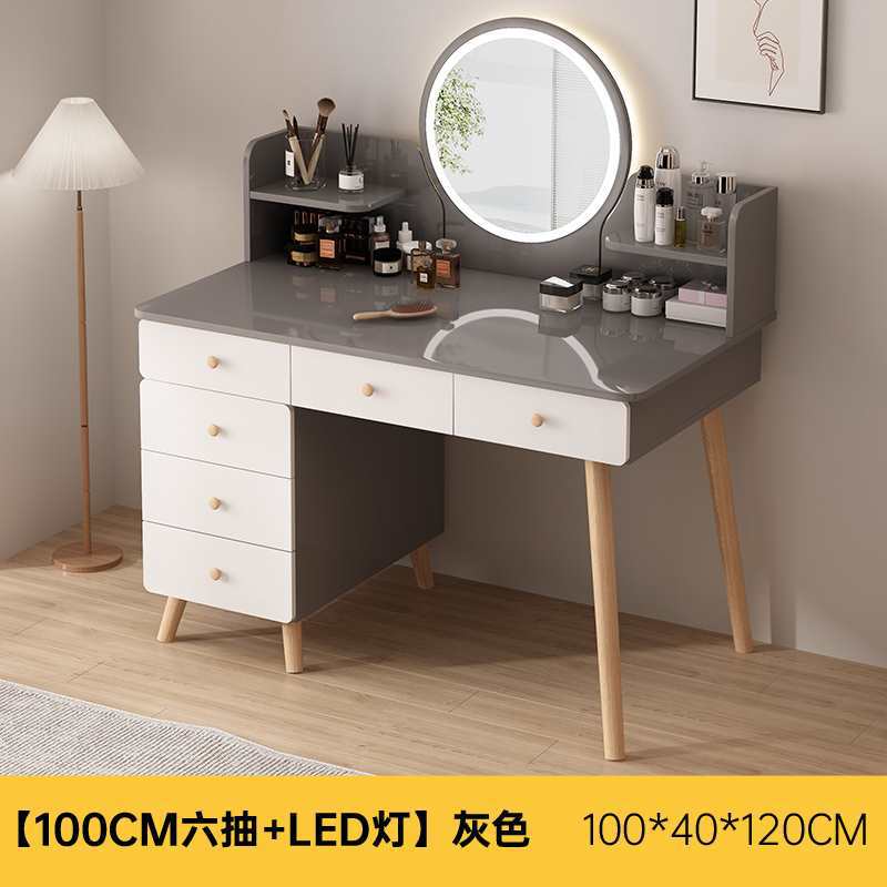 ↤↤↤[100cm 6단 테이블 + LED 조명] 그레이 ↦↦↦