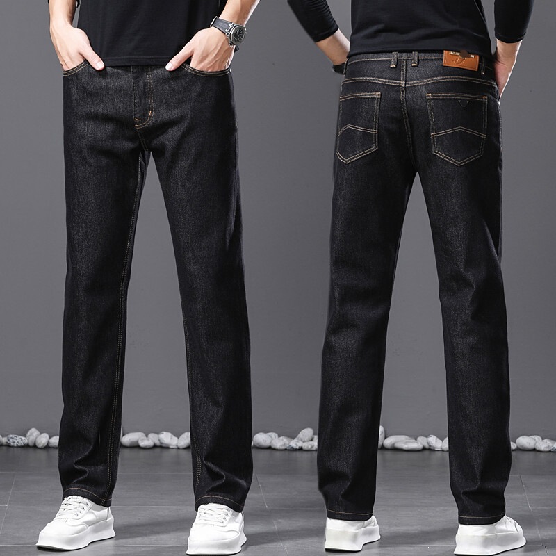 Thick Style Guangzhou Xintang Men's Jeans, European and American Business Style, Straight Fit, Stretchy, Mid-Waist, Washed, Original Color, Long Pants, Aj Men's Clothing Thick Style Guangzhou Xintang Men's Jeans, European and American Business Style, Straight Fit, Stretchy, Mid-Waist, Washed, Original Color, Long Pants, Aj Men's Clothing