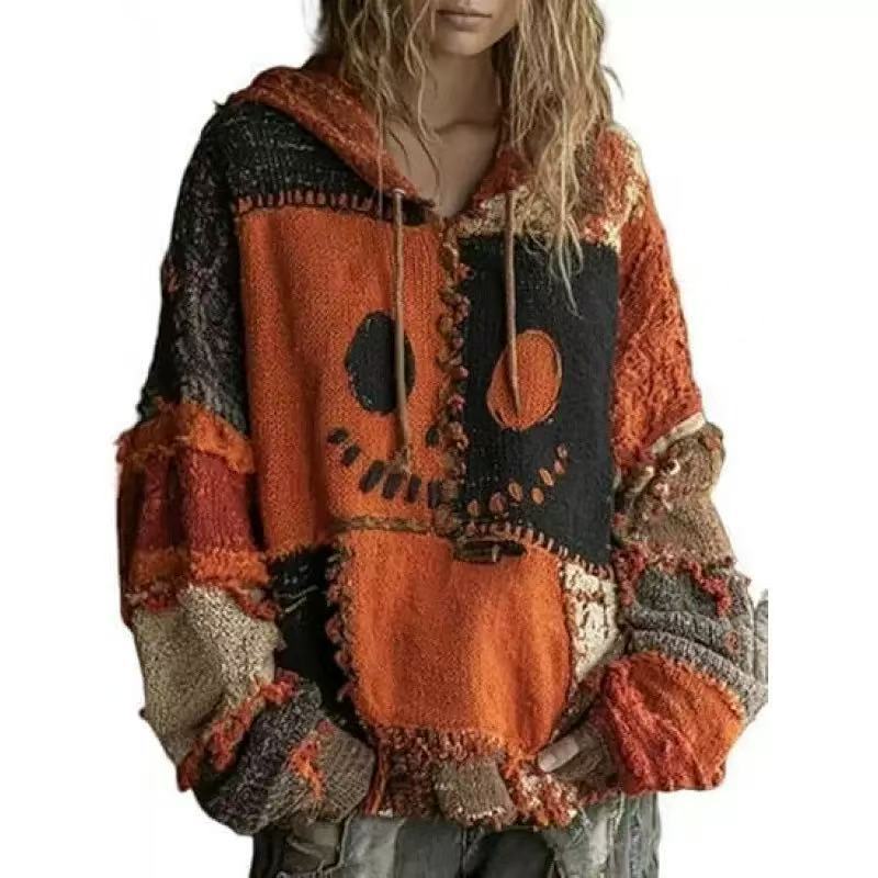 Navidad de Halloween transfronteriza procesamiento personalizado etiquetado fábrica de suéter de punto en el país y en el extranjero tamaño europeo al por mayor