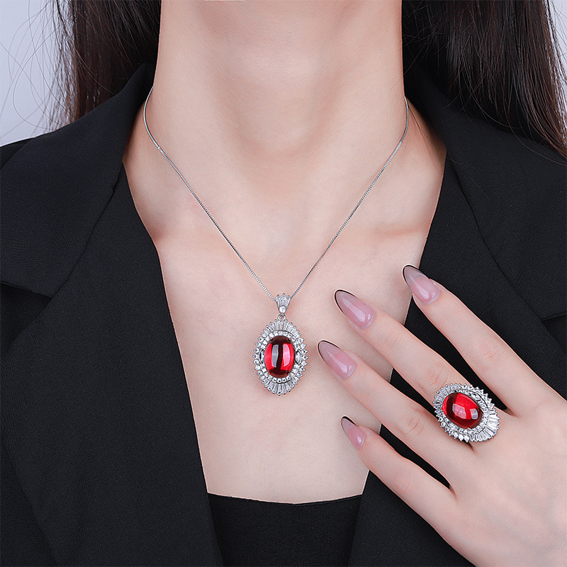 Zhuang Sheng joyas de cobre de fondo chapado en oro de plantación de hielo fluorescente denier liso temperamento suave traje de piedra femenina 13*18