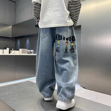 男童裤子夏季薄款2026新款大童男孩儿童夏装牛仔裤潮帅气时髦夏款
