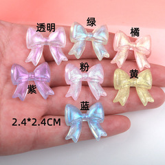 人魚姬炫彩亞克力蝴蝶結DIY手工材料髮夾鞋扣手機殼裝飾廠家批發