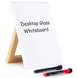 亚马逊木质桌面白板画架创意办公室记事玻璃写字板可擦留言板BSCI