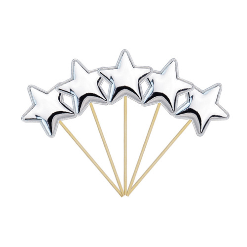 PU flag decoration flag reflective five-pointed star bright love star insert card PU cake decoration flag