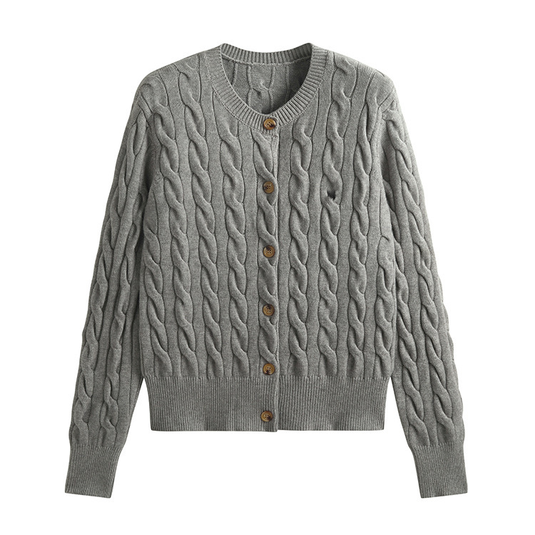 LF Cardigan Knitted Shirt Women's Twist Sweater Coat Loose Fashion Small Embroidered Shirt Short LF Cardigan Knitted Shirt Women's Twist Sweater Coat Loose Fashion Small Embroidered Shirt Short