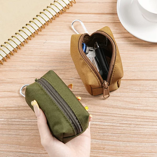 Canvas Key Bag, Men's Waist Lock Key Bag, Car Sensor Storage Bag, Outdoor Tactical Key Bag, Coin Bag