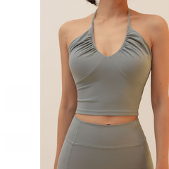 Wuxi Guiyi V-Neck Yoga Top Sleeveless Sports Bra for Women Sexy Workout Tank Top