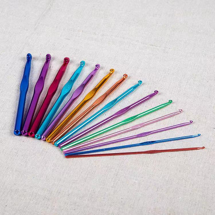 New Hot Selling Spot Colorful Alumina Crochet Metal Single Head Crochet Set Bulk Wholesale