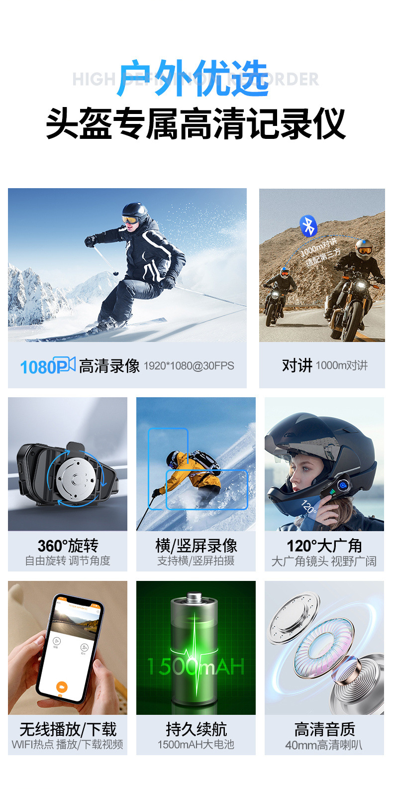 Q28-2X Helmet Bluetooth Headset Motorcycle Helmet Intercom Driving Recorder Video Motorcycle Intercom