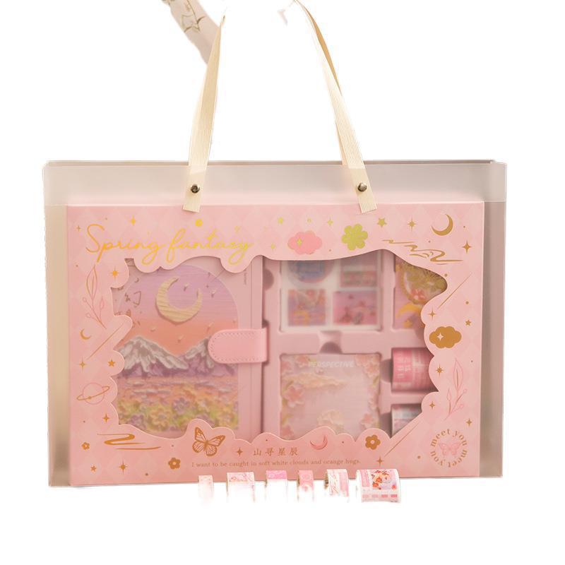 | Pintura al óleo, libro de cuentas, juego de caja de regalo, regalo de recompensa para estudiantes de primaria, cuaderno para niñas, estilo de cuaderno de alto valor