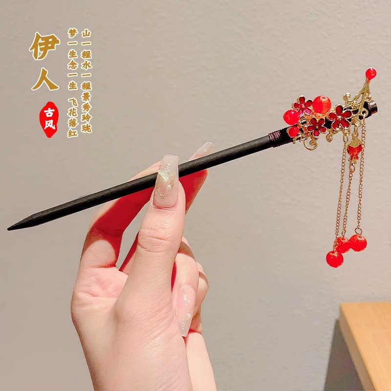 Pinzas de cabello de madera para mujeres nuevos pinzas de estilo chino de alto nivel diarios vestido de caballo de viaje antiguo sándalo bandeja de cabello pinzas de cabello tocado