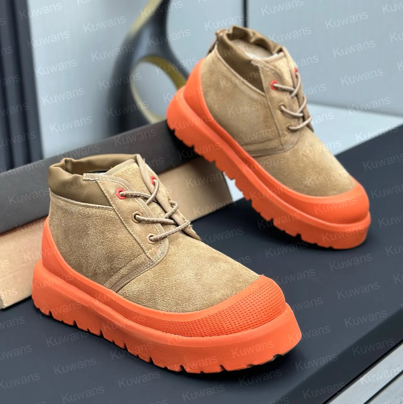 In-Stock Sangpo Winter Tasman King Yibo Same Style Cowhide Wool Low-Top Snow Boots Couple Candy Color Cotton Shoes