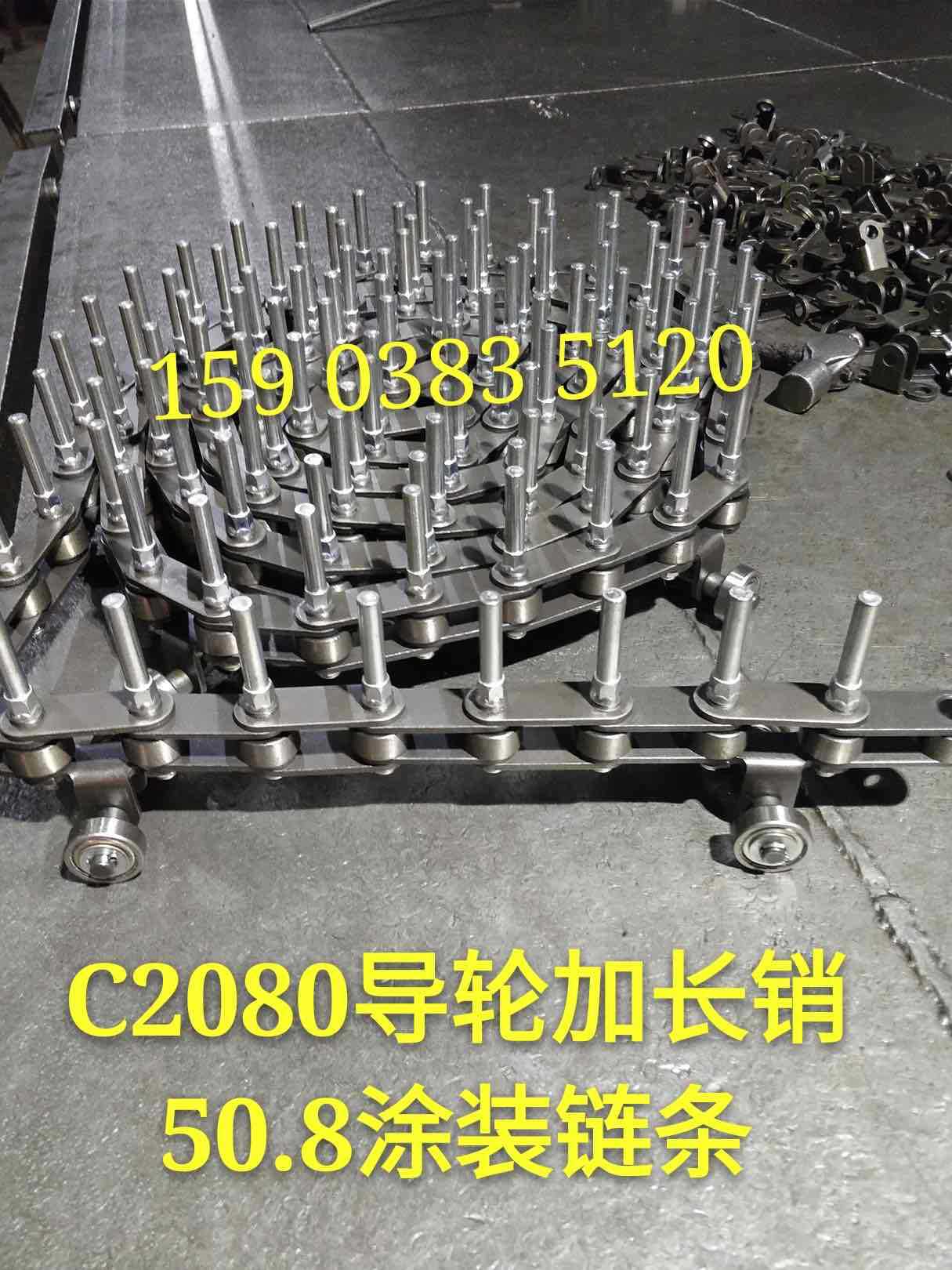 涂装链条50.8 38.1 44.45 76.2 100双节距涂装治具轨道加长销链条