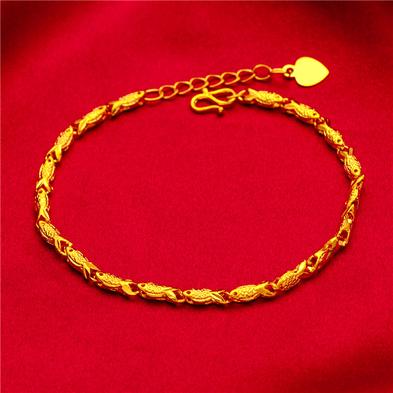 Pulsera de latón bañado en oro con molde inverso, pulsera de doble cara con forma de corazón de melocotón para mujer, joyería de oro vietnamita_voghion.com