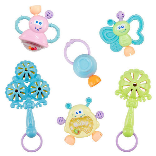 Teether gum rattle for infants, suitable for newborns, 0-6-12 months, 1-year-old babies, developmental education, early childhood soothing toy