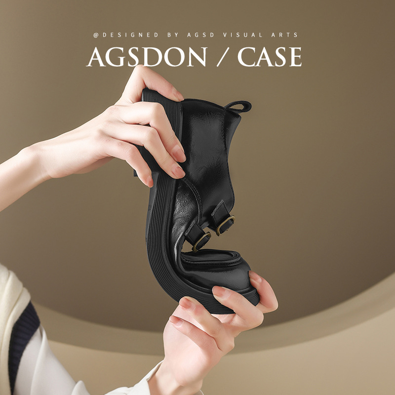 Augusto Lion Denlefour zapatos mujeres 2025 otoño nuevo tacon negro pequeño zapatos de cuero estilo inglés primavera otoño zapatos de viaje único