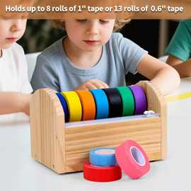 跨境木质胶带切割器儿童手工纸胶带收纳架办公桌面便利贴胶分配架