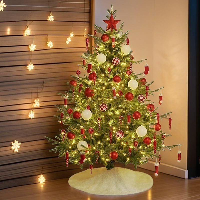 Gran árbol de Navidad decoración para el hogar rojo cifrado abeto adornos de árbol de Navidad 2025 nuevo árbol de Navidad diseño