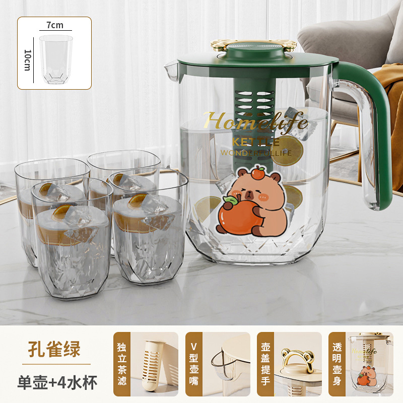 [말라카이트 그린] 골드 엣지 손잡이 + 물컵 4개