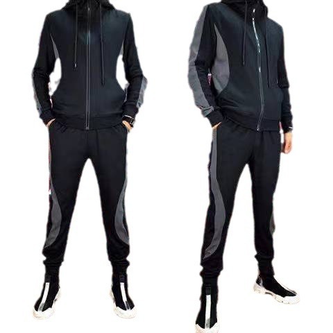 Men's New Korean Style Trendy Loose Jacket Casual Sportswear Two-Piece Set