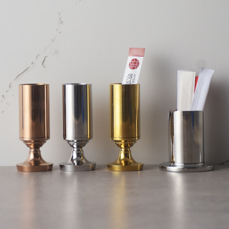 Stainless steel Toothpick box household bar Restaurant Toothpick storage box Fruit sign European style Light extravagance Toothpick Holder