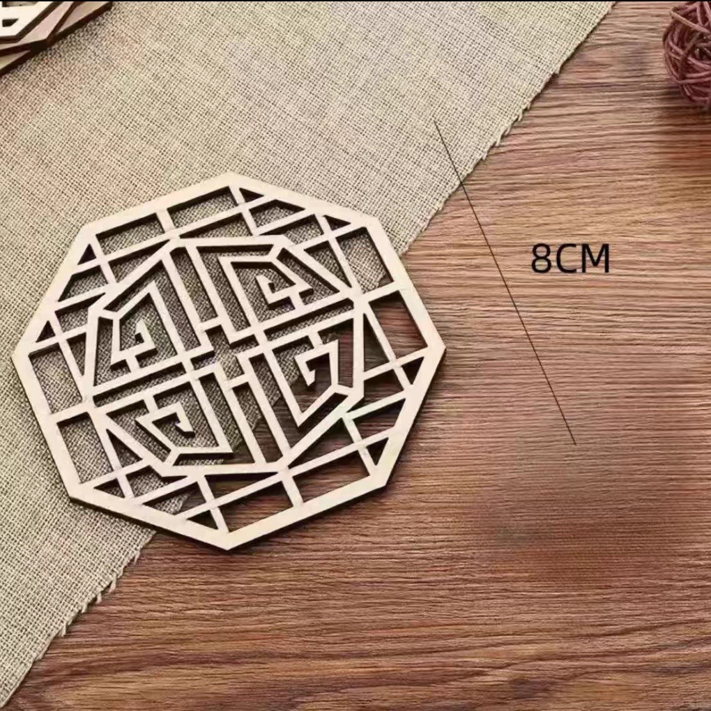 Nueva pantalla de madera de estilo chino, puertas y ventanas pequeñas, decoración de mesa de postres para hornear, modelo de mesa de arena de bricolaje hecho a mano, material de escena