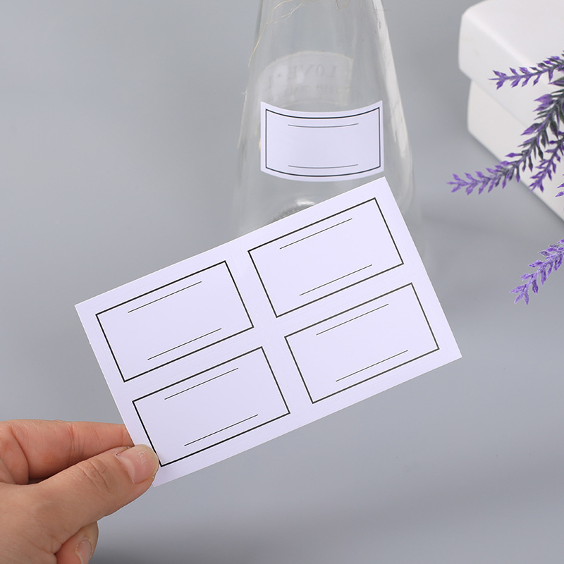 Customized White Erasable Glass Bottle Stickers Pvc Blackboard Stickers Kitchen Condiment Self-Adhesive Labels Cross-Border Wholesale