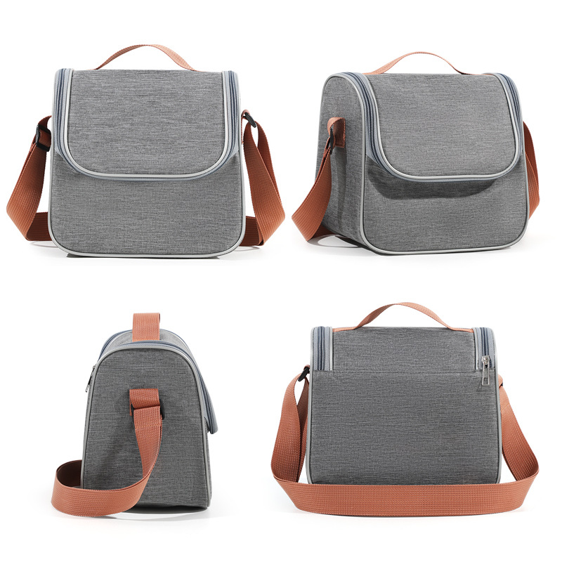 Bolsa aislante portátil simple, papel de aluminio, bolsa de lonchera impermeable, mensajero, bolsa bento portátil con comida, bolsa de almuerzo para el trabajo y la escuela