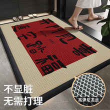 别墅入户门高级刮泥蹭土地垫可冲洗家庭用弹力网印花大尺寸脚垫