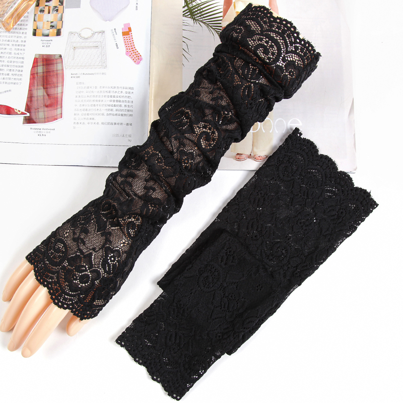 6 New Lace Sun Protection Sleeves for Women, Loose White Arm Sleeves, Ice Silk Sleeves, Summer Mesh Fake Sleeves