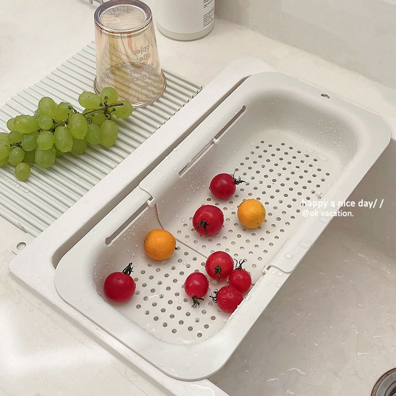 marco de drenaje telescópico ajustable in-wind simple hogar lavabo de verduras lavabo image 3