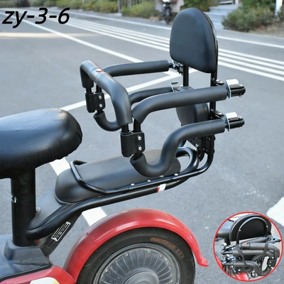 Electric car child seat with Rear Armrest and - black-waterproof-zy-3-6-full-safety-belt