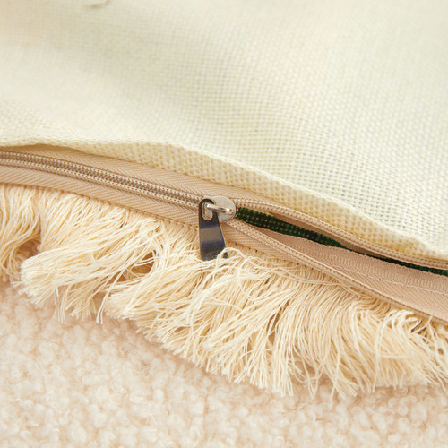 Nordic tassel sunflower linen print pillowcase home bedroom bedside soft bag cushion home sofa pillow